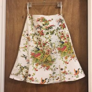 White Floral Skirt with 3-D Sequin Embriodery